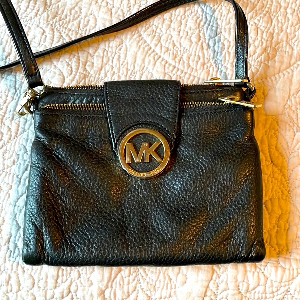 Michael Kors black leather crossbody